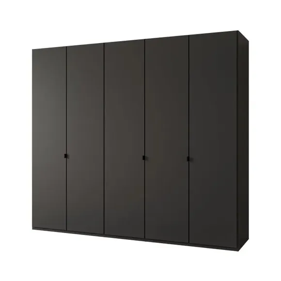 5-Door Wardrobe with Damped Hinges - Graphite