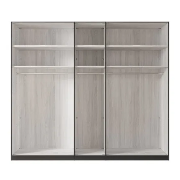 5-Door Wardrobe with Damped Hinges - Graphite