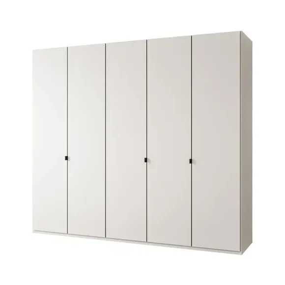 5-Door Wardrobe with Damped Hinges - Off-White