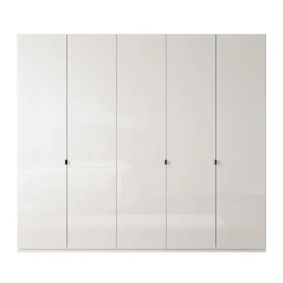 5-Door Wardrobe with Damped Hinges - Off-White