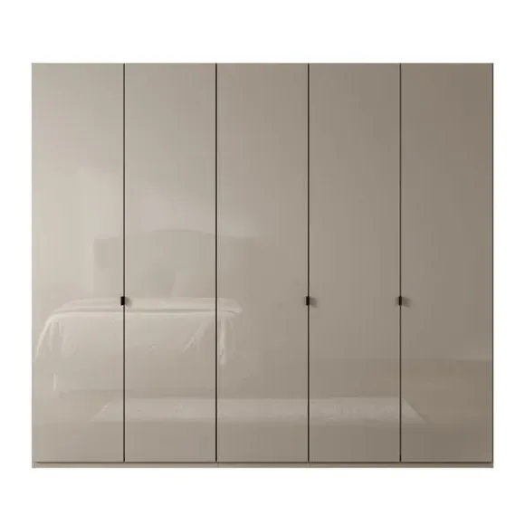 5-Door Wardrobe with Damped Hinges - Pebble