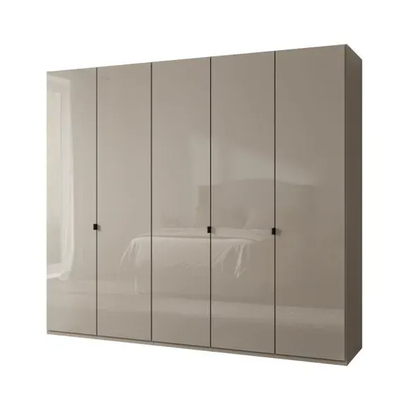 5-Door Wardrobe with Damped Hinges - Pebble