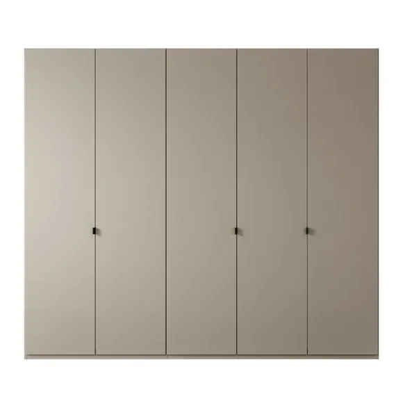 5-Door Wardrobe with Damped Hinges - Pebble