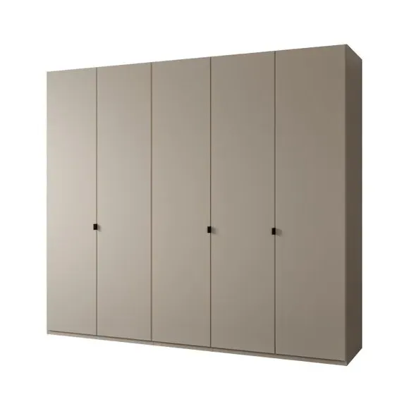 5-Door Wardrobe with Damped Hinges - Pebble