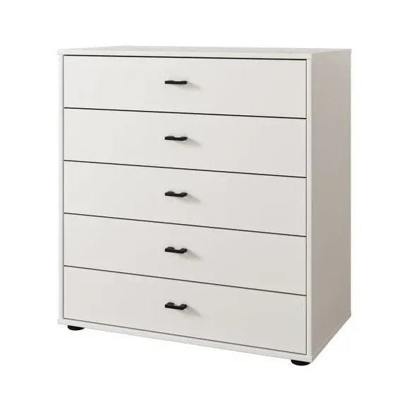 Large 5-Drawer Chest - Off-White, Matt Finish