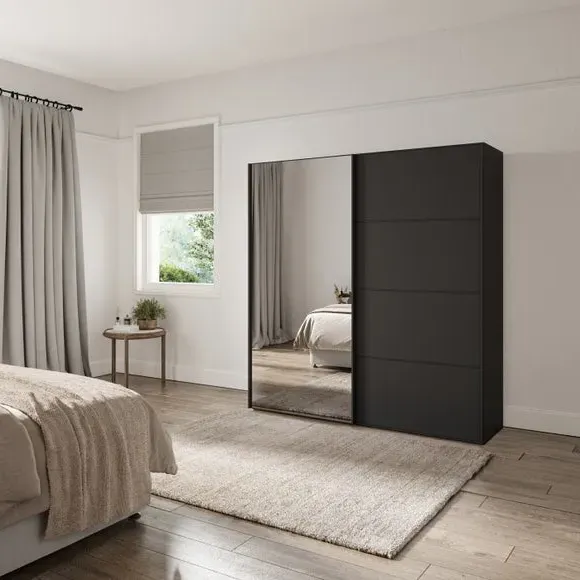 Sliding Mirrored Wardrobe - Graphite image