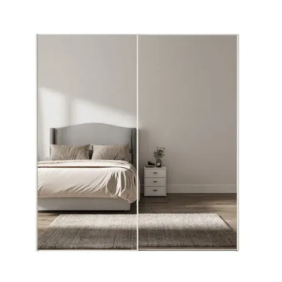 Sliding Mirrored Wardrobe - Off-White