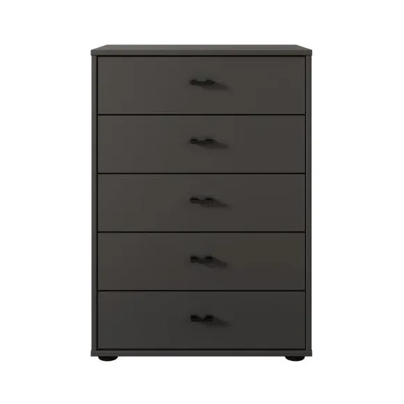 Small 5-Drawer Chest with Handles - Graphite