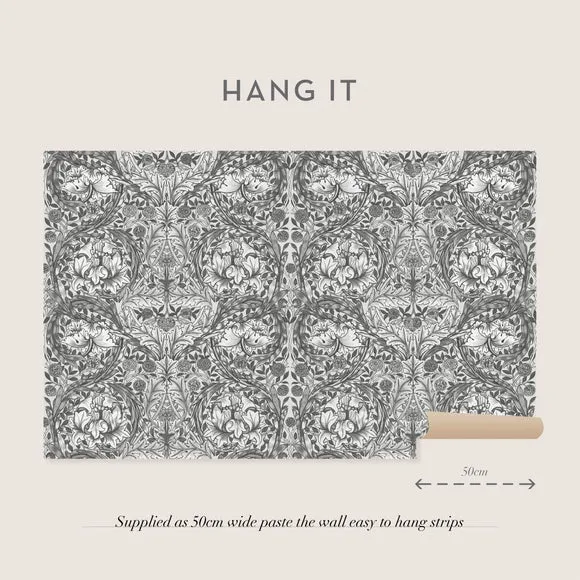 African Marigold Wall Mural - Grey