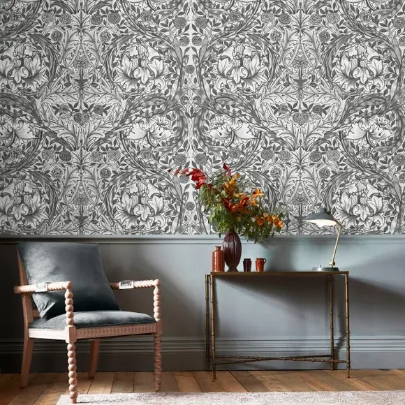 African Marigold Wall Mural - Grey