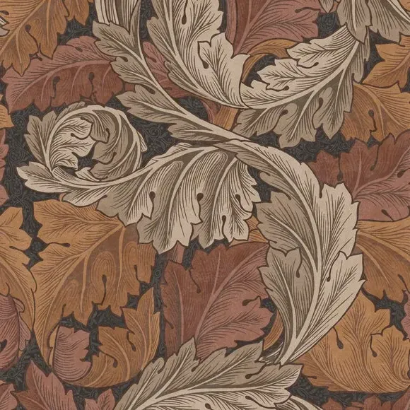 Acanthus Leaf Wallpaper - Burnt Orange, Paper