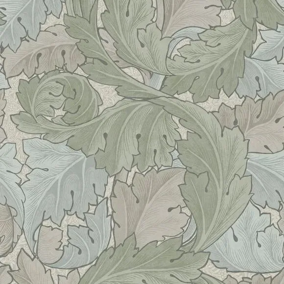 Acanthus Leaf Wallpaper - Duck Egg, Paper