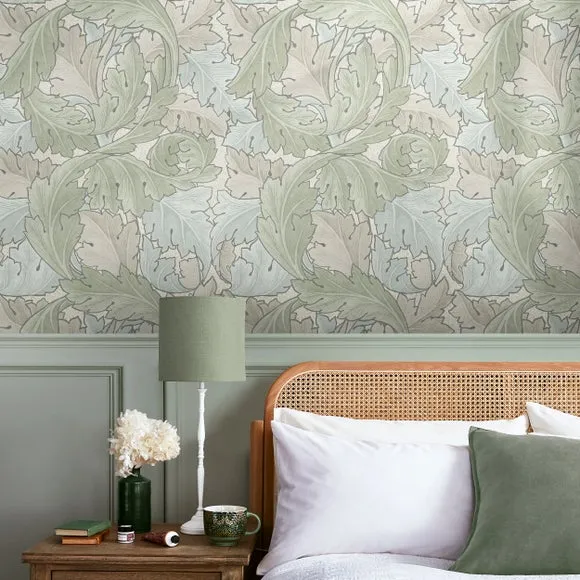 Acanthus Leaf Wallpaper - Duck Egg, Paper