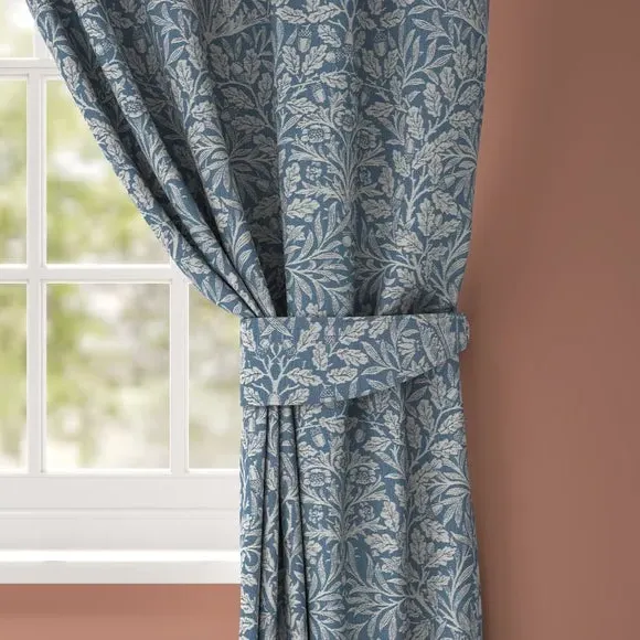 Acorn Pattern Curtain Tieback - Indigo, Polycotton