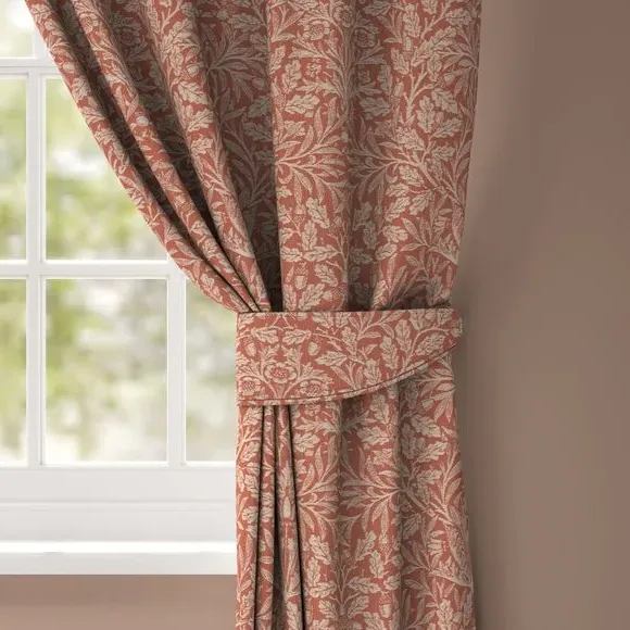 Acorn Pattern Curtain Tieback - Terracotta, Polycotton
