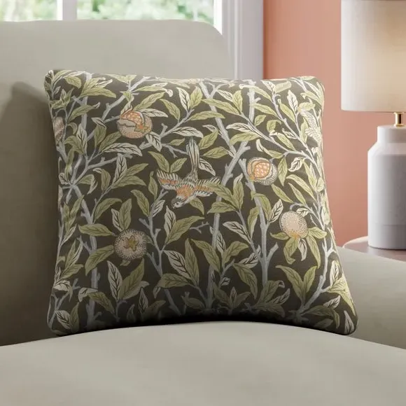 Bird & Pomegranate Cushion Cover - Espresso