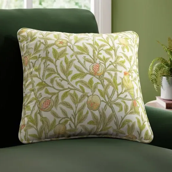 Bird & Pomegranate Cushion Cover - Pear