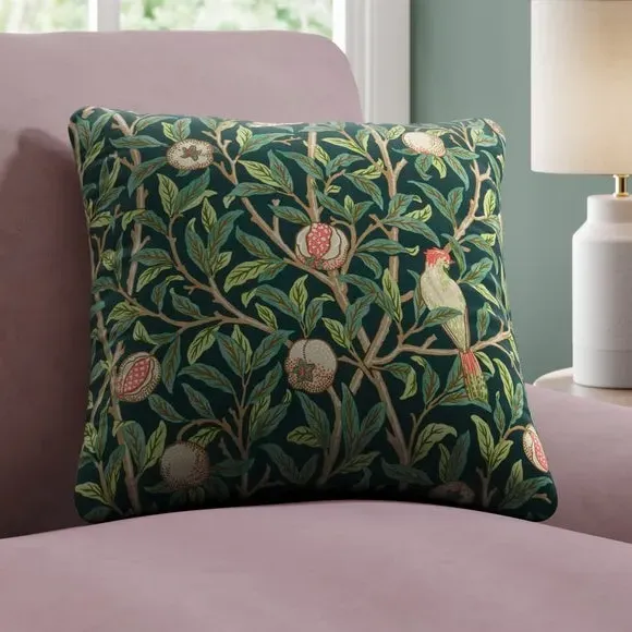 Bird & Pomegranate Cushion Cover - Spruce