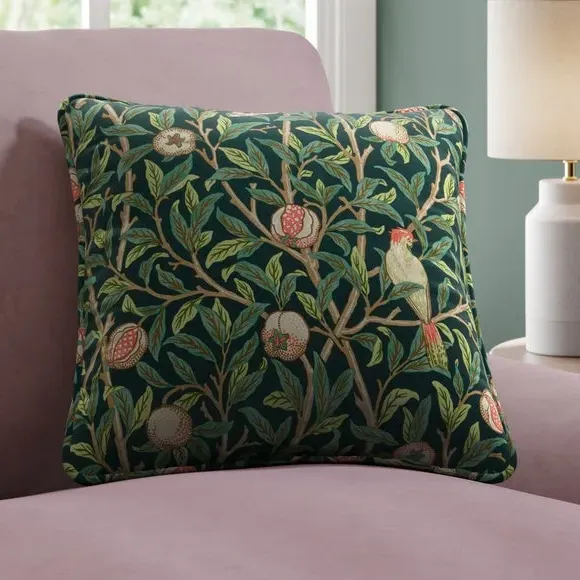Bird & Pomegranate Cushion Cover - Spruce