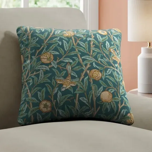 Bird & Pomegranate Cushion Cover - Teal