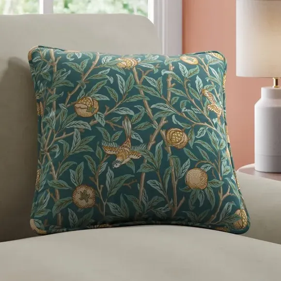 Bird & Pomegranate Cushion Cover - Teal
