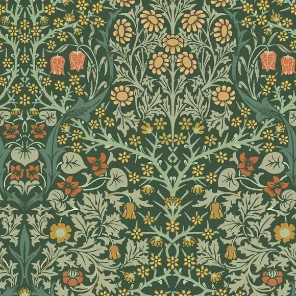 Blackthorn Floral Wallpaper - Dark Green