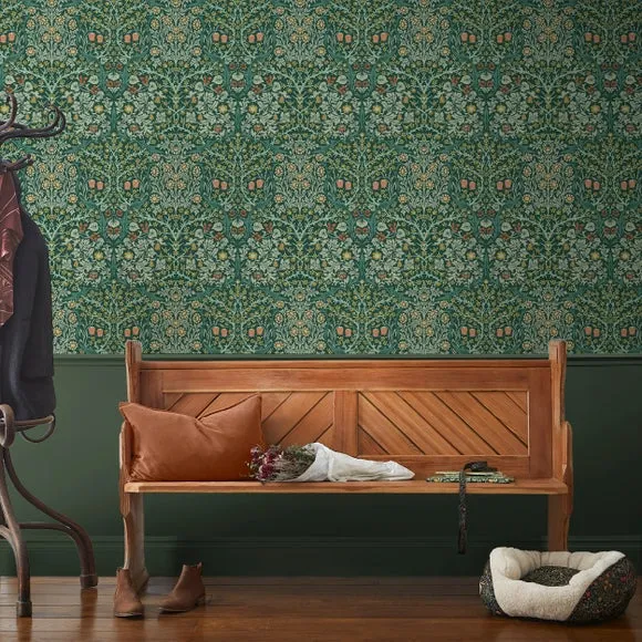 Blackthorn Floral Wallpaper - Dark Green image