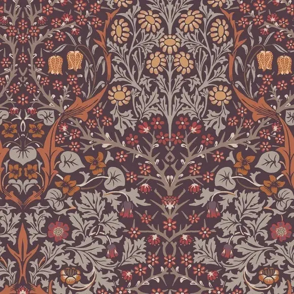 Blackthorn Floral Wallpaper - Plum