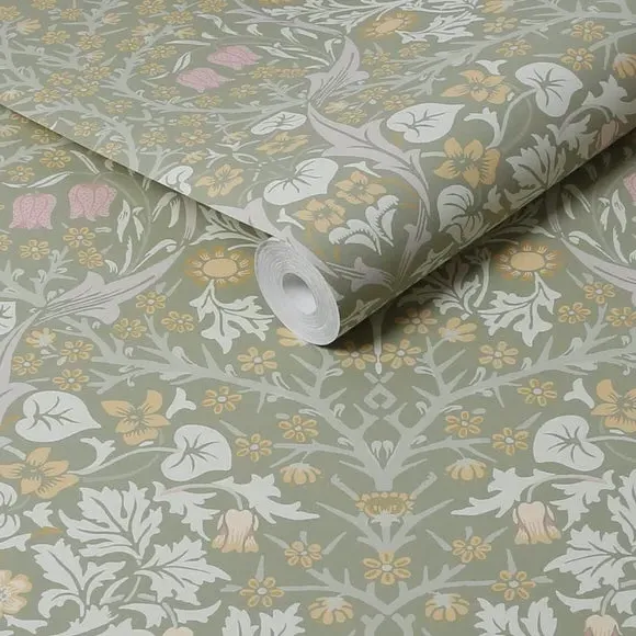 Blackthorn Floral Wallpaper - Sage