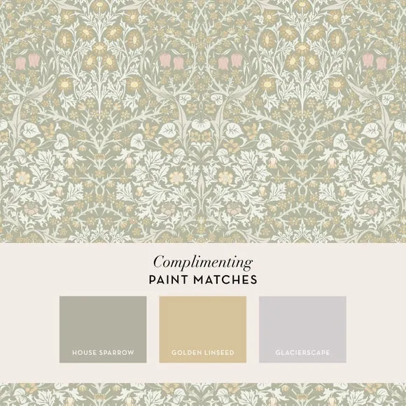 Blackthorn Floral Wallpaper - Sage