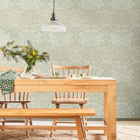 Blackthorn Floral Wallpaper - Sage