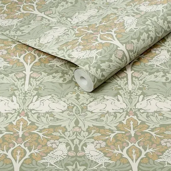 Brother Rabbit Wallpaper - Sage, Paste-the-Wall