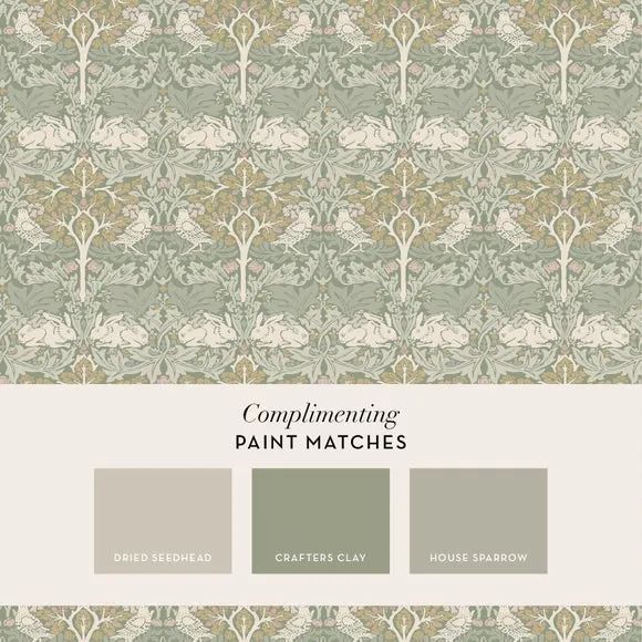 Brother Rabbit Wallpaper - Sage, Paste-the-Wall