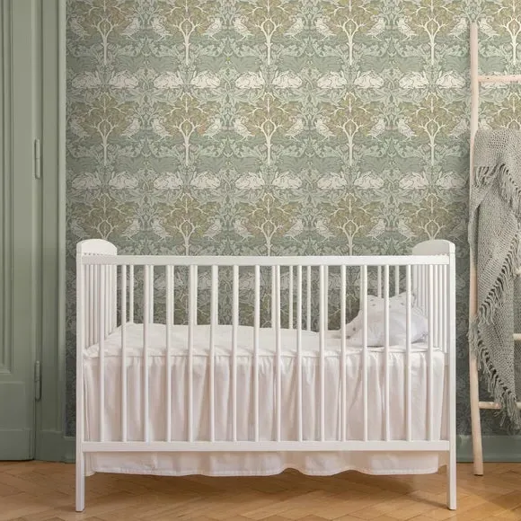 Brother Rabbit Wallpaper - Sage, Paste-the-Wall