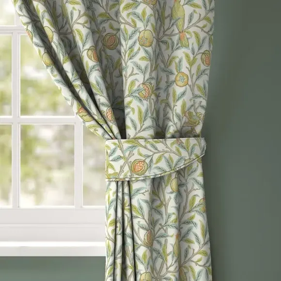 Curtain Tieback Bird & Pomegranate - Aqua