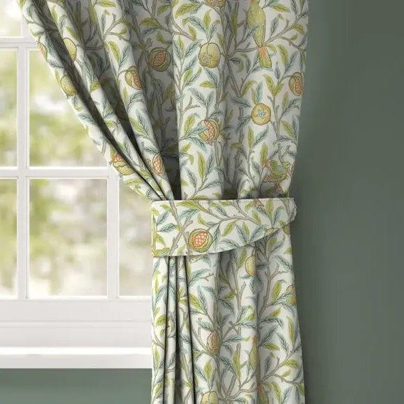 Curtain Tieback Bird & Pomegranate - Aqua image