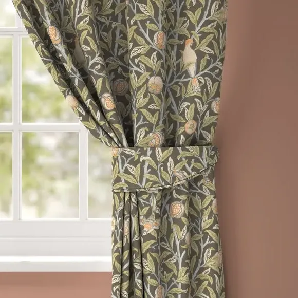 Curtain Tieback Bird & Pomegranate - Espresso