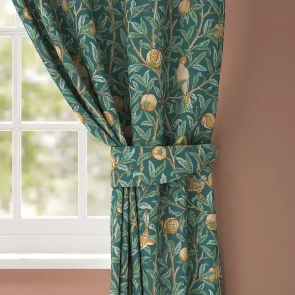 Curtain Tieback Bird & Pomegranate - Teal