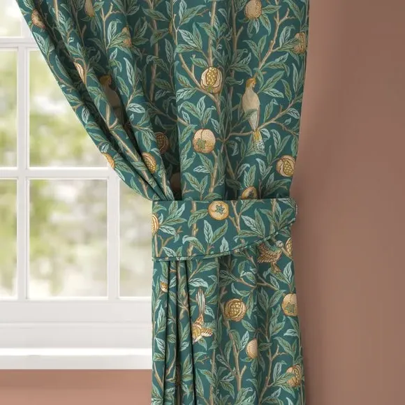 Curtain Tieback Bird & Pomegranate - Teal