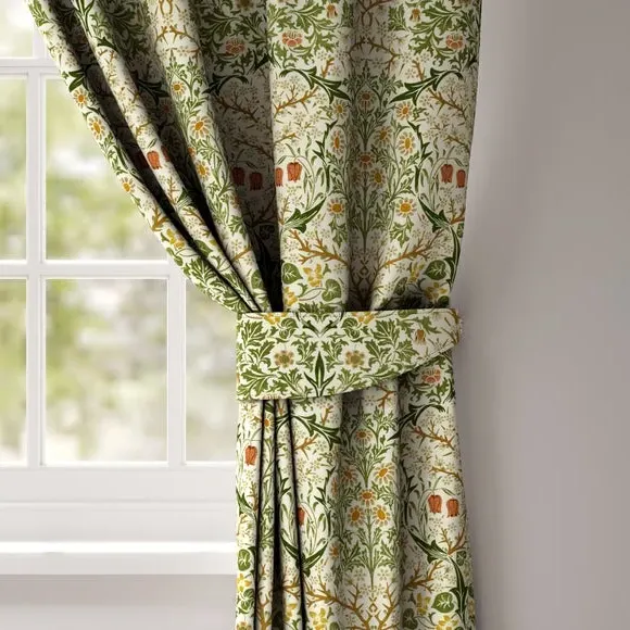 Curtain Tieback Blackthorn Print - Aloe, Cotton image