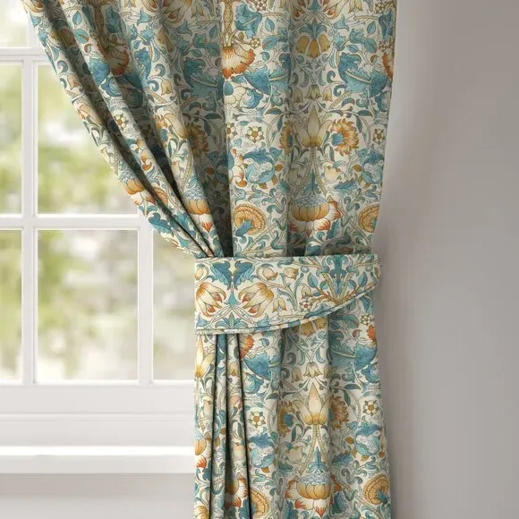 Curtain Tieback with Lodden Pattern - Rust