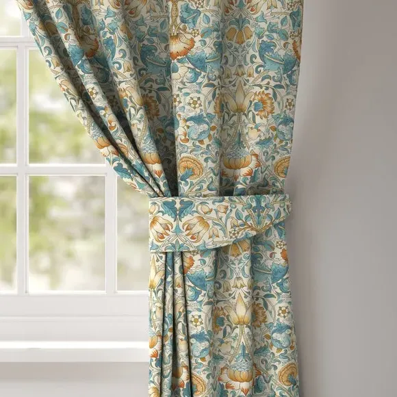 Curtain Tieback with Lodden Pattern - Rust