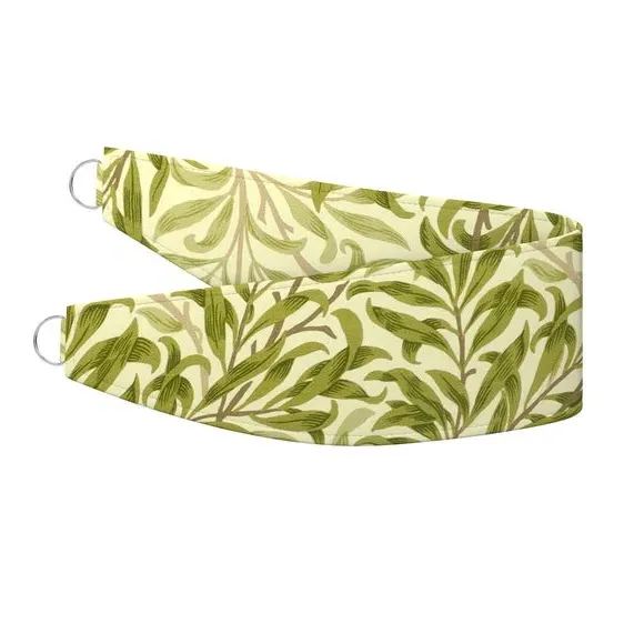 Curtain Tieback with Willow Pattern - Olive