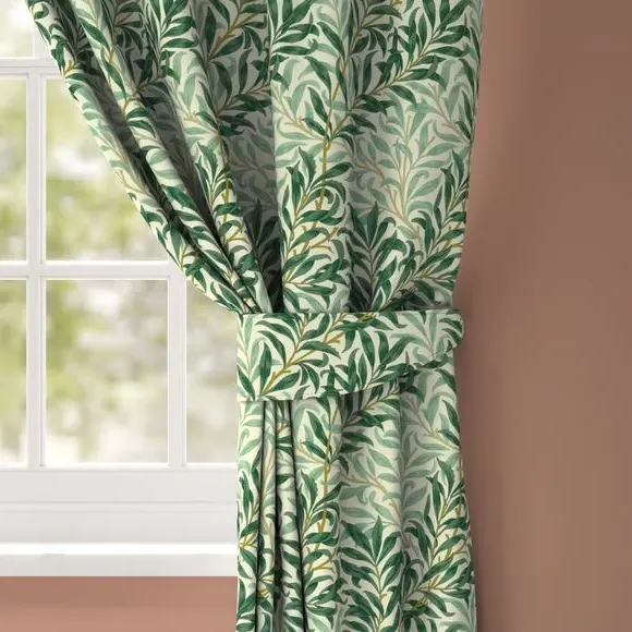 Curtain Tieback with Willow Pattern - Teal