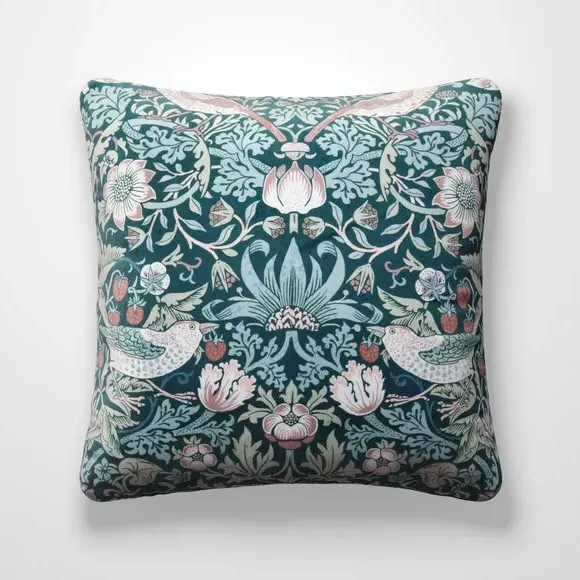 Cushion Cover with Piped Edge - Teal, Velvet