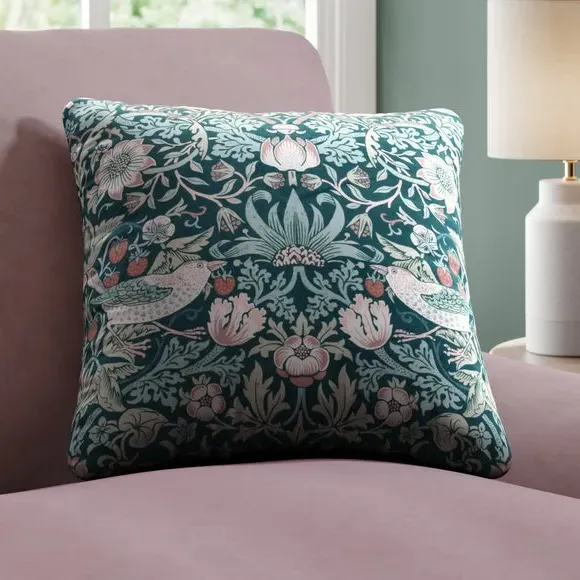 Cushion Cover with Piped Edge - Teal, Velvet