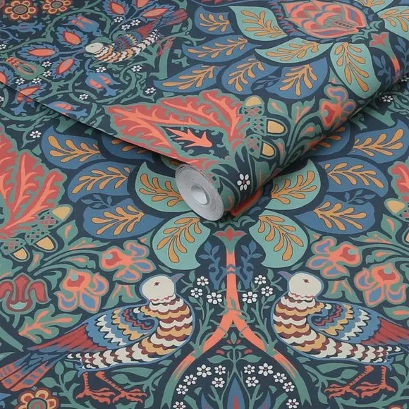 Dove Rose Midsummer Wallpaper - Blue