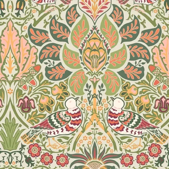 Dove Rose Wallpaper - Green, Paste-the-Wall