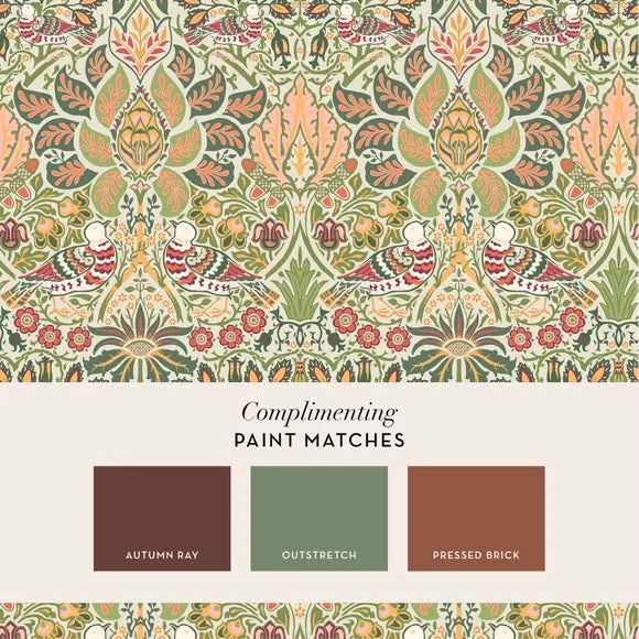 Dove Rose Wallpaper - Green, Paste-the-Wall