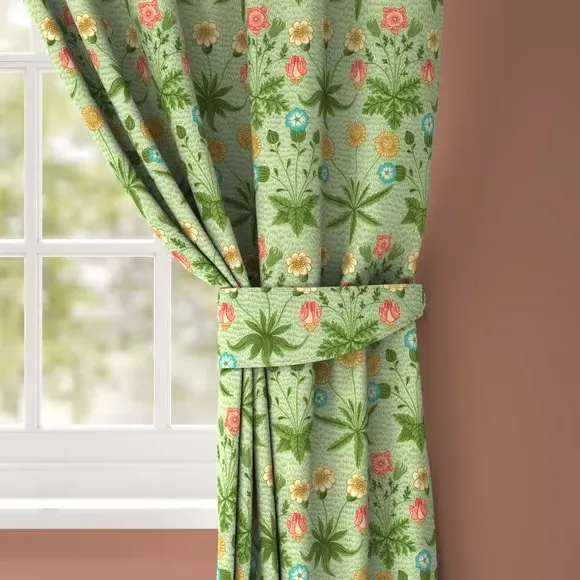 Embroidered Curtain Tieback - Leaf, Cotton image
